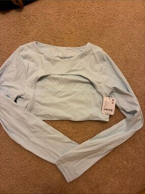 FP movement Light Blue Women’s Long-Sleeve Crop Top